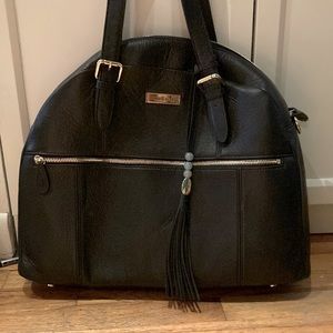 Lily & Jade black leather diaper bag